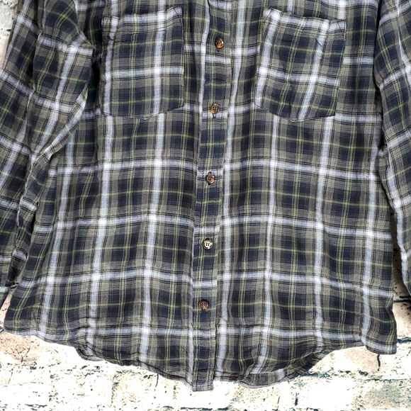 Urban Outfitters | Pins and Needles Gypsy Boho Prairiecore Gray Plaid Shirt - Picture 6 of 9